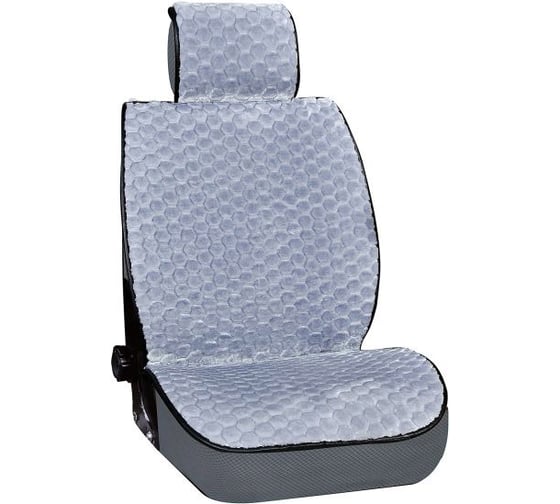 Изображение товара Накидка сиденья SKYWAY ARCTIC меховая, искусственный мутон, 2 предмета, серый, соты S03001021