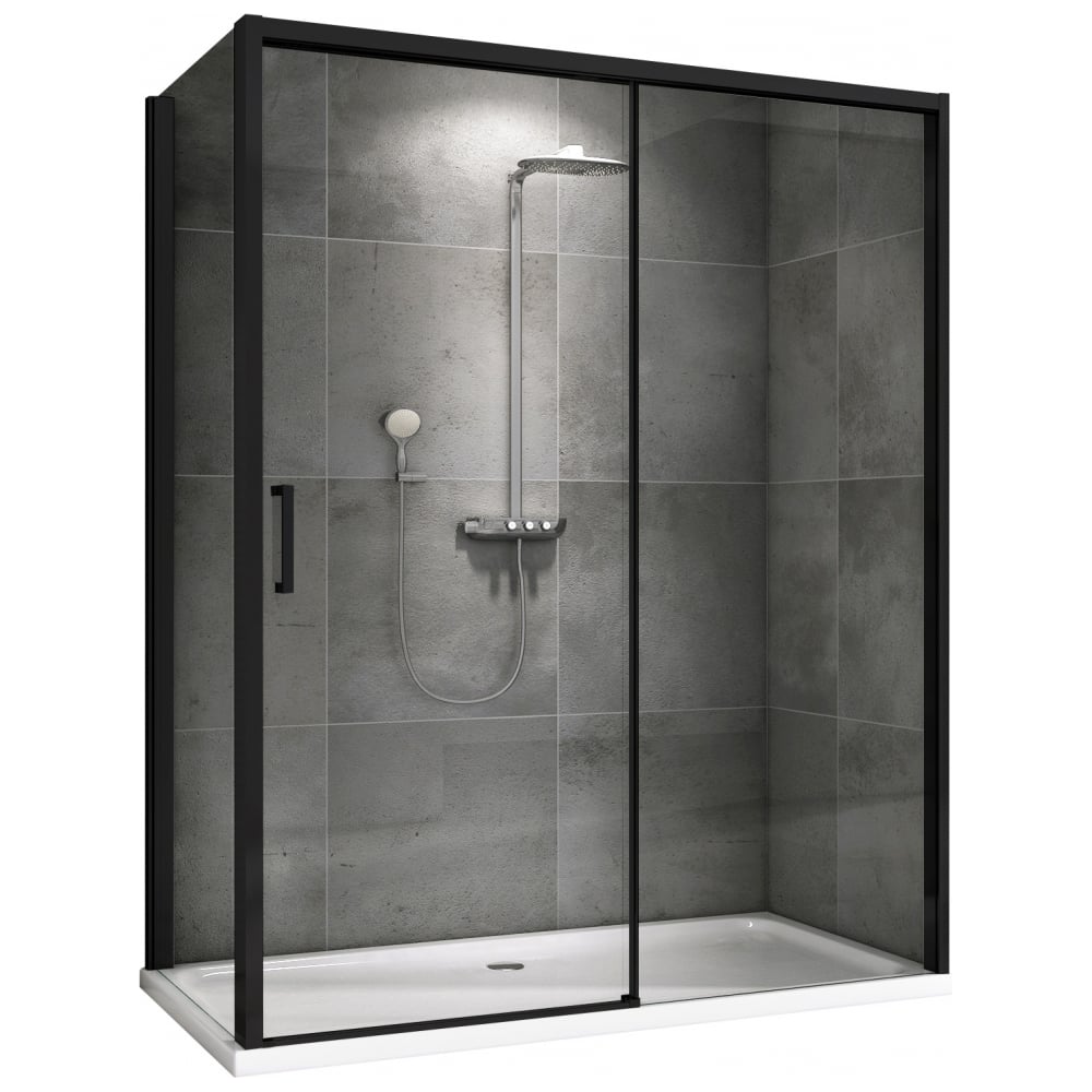 Изображение товара Душевой уголок ABBER Komfort AG93160B-S102B прямоугольный стекло алюминий черный