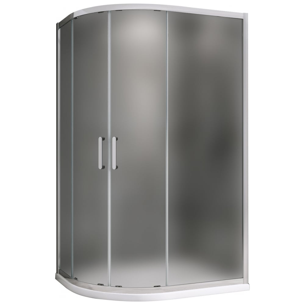 Изображение товара Душевой уголок ABBER Schwarzer Diamant AG01180M полукруглый стекло алюминий хром