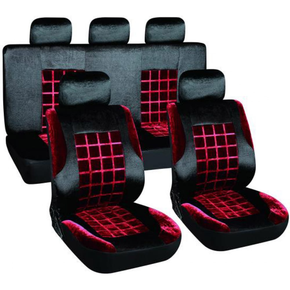 Чехлы на сиденья SKYWAY чехлы для сидений универсальные rs 3 на передние сиденья велюр красный