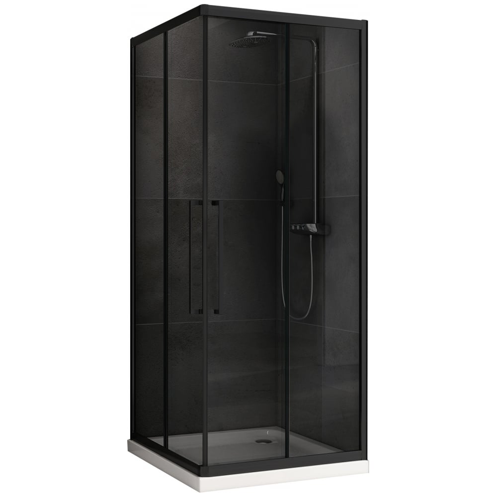 Изображение товара Душевой уголок ABBER Schwarzer Diamant AG02090BDTH квадратичный 900х900 мм черный стекло