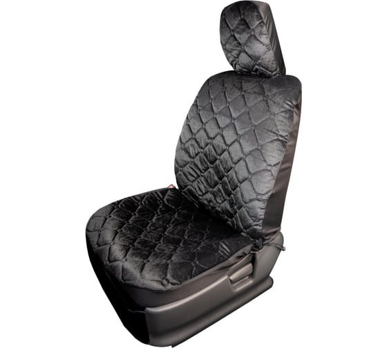 Изображение товара Чехлы на сиденья с подогревом SKYWAY велюр, стеганый, с терморегулятором S02202005