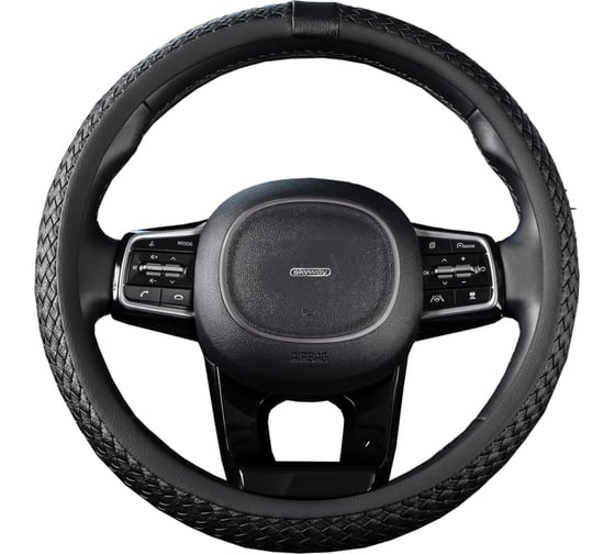 Изображение товара Оплетка SKYWAY Real-7 М черная, натуральная кожа S01108011