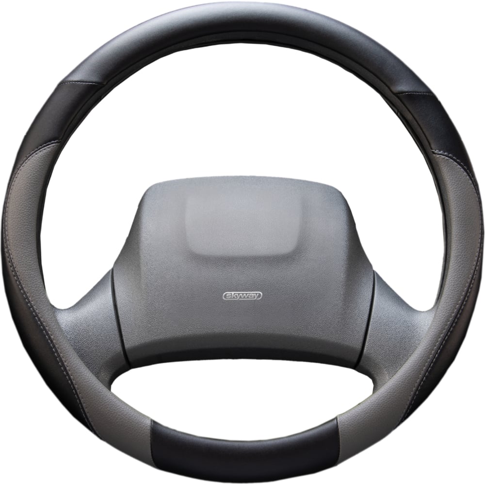 Изображение товара Оплетка SKYWAY Combo-6 L черно-серая из экокожи