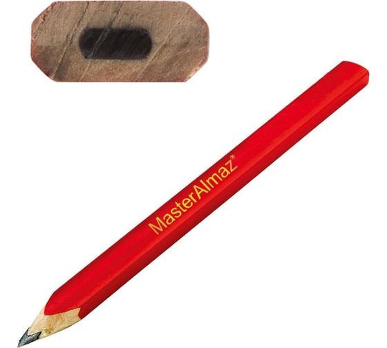 Изображение товара Малярный карандаш МастерАлмаз 18 см, для строительных, столярных, ремонтных работ 10501086
