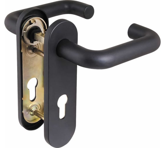 Изображение товара Дверная ручка Fuaro DH-0433 NE черная с пружиной для замка FL-0432, 0433, 0434, нейлон 28987