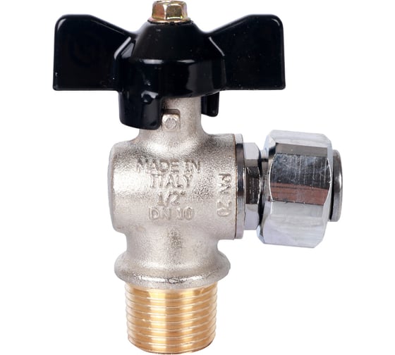 Изображение товара Шаровой угловой кран STOUT НР/накидная гайка 1/2x1/2 SVB-0010-000015 RG008T2PONKOO3