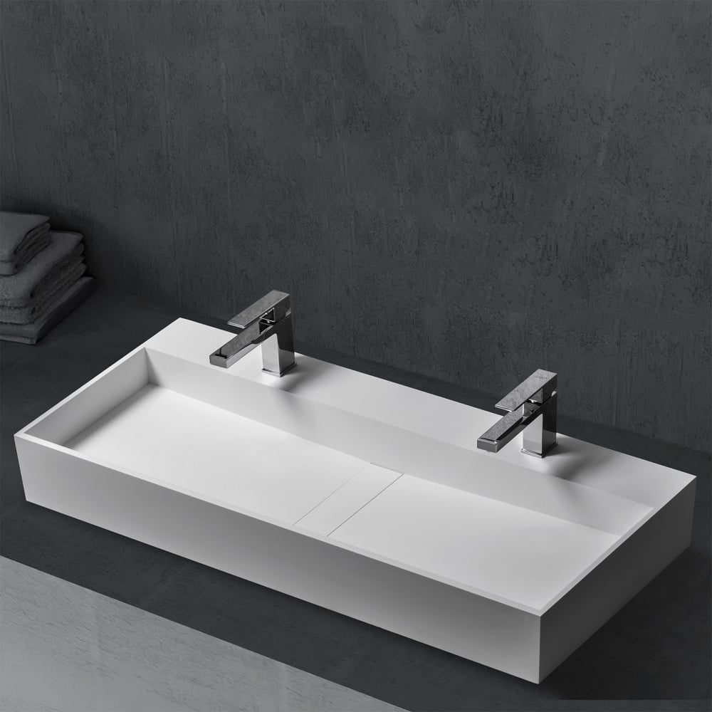 Изображение товара Накладная двойная раковина ABBER Stein матовая AS2642 белая современная