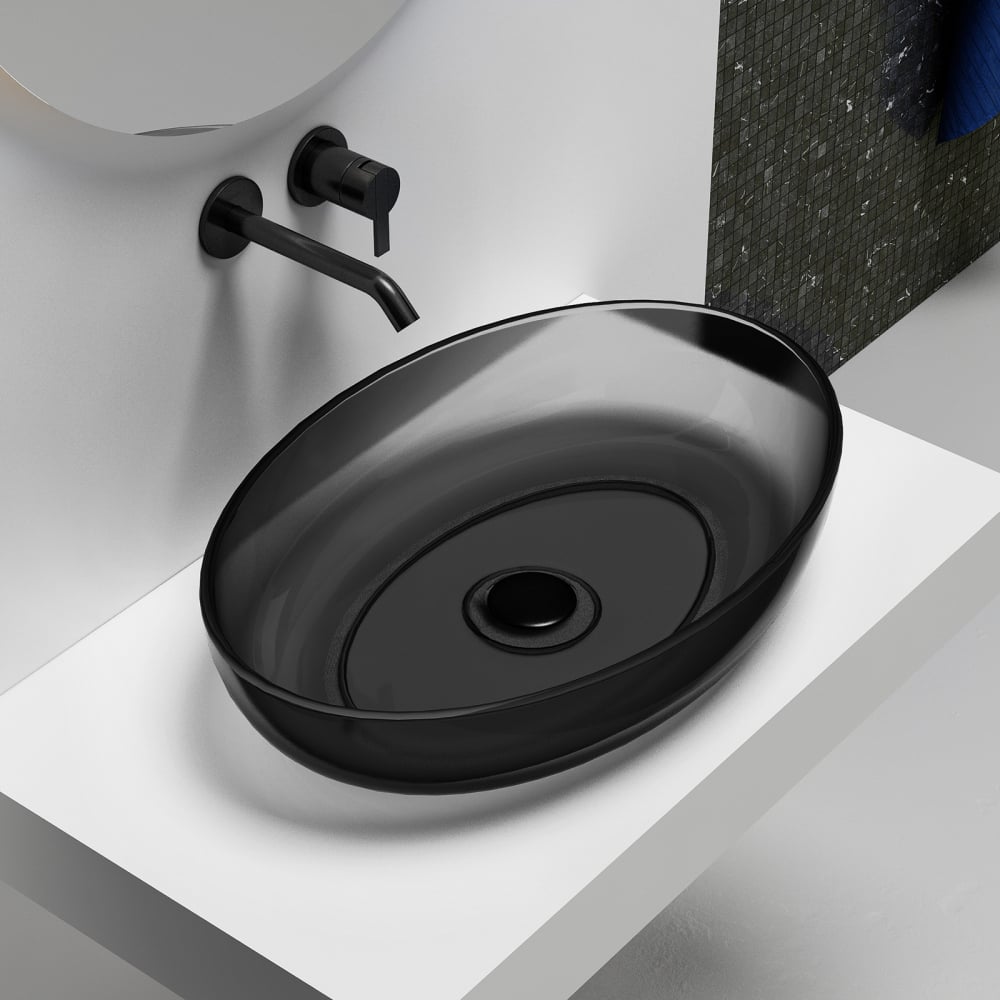 Изображение товара ABBER Kristall AT2801Onyx накладная раковина овальная черная глянец