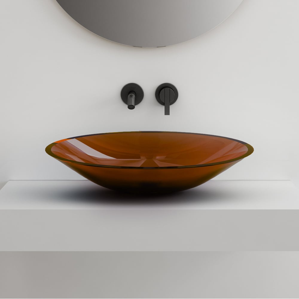 Изображение товара Накладная прозрачная раковина ABBER Kristall коричневая AT2812Opal