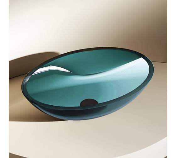 Изображение товара Накладная прозрачная раковина ABBER Kristall бирюзовая AT2802Aquamarin