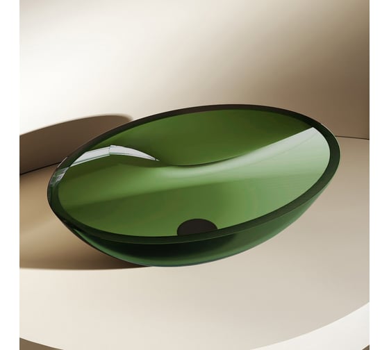 Изображение товара Накладная прозрачная раковина ABBER Kristall зеленая AT2802Emerald