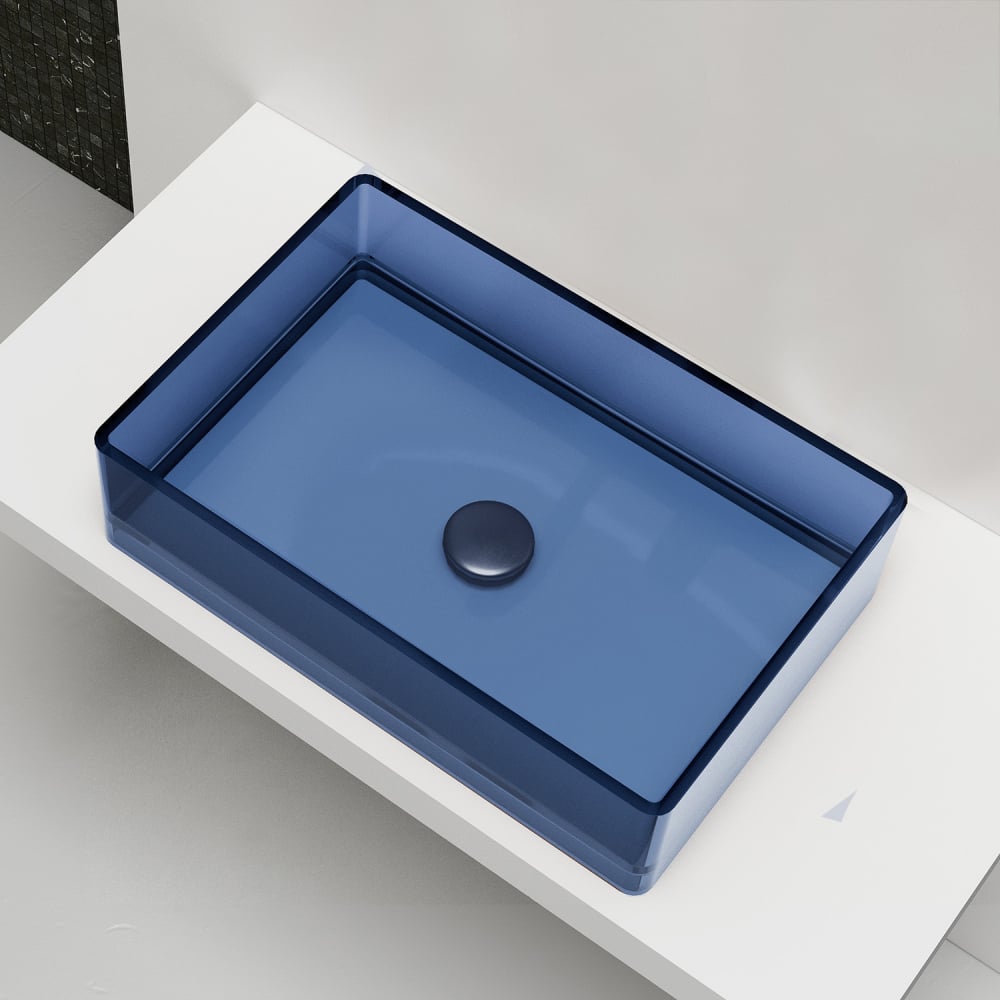 Изображение товара Накладная прозрачная раковина ABBER Kristall синяя AT2803 Saphir