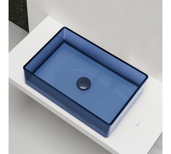 Изображение товара Накладная прозрачная раковина ABBER Kristall синяя AT2803Saphir