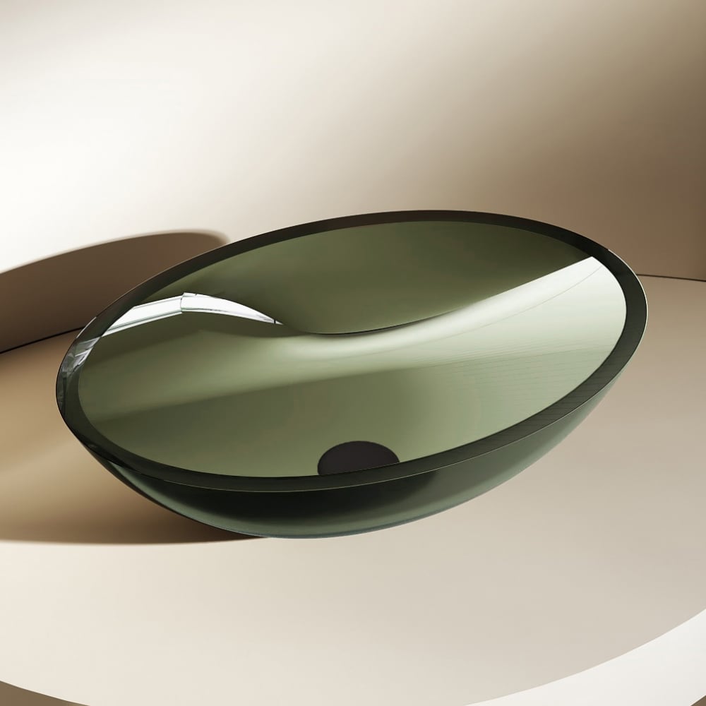 Изображение товара Накладная овальная раковина ABBER Kristall оливковая G15