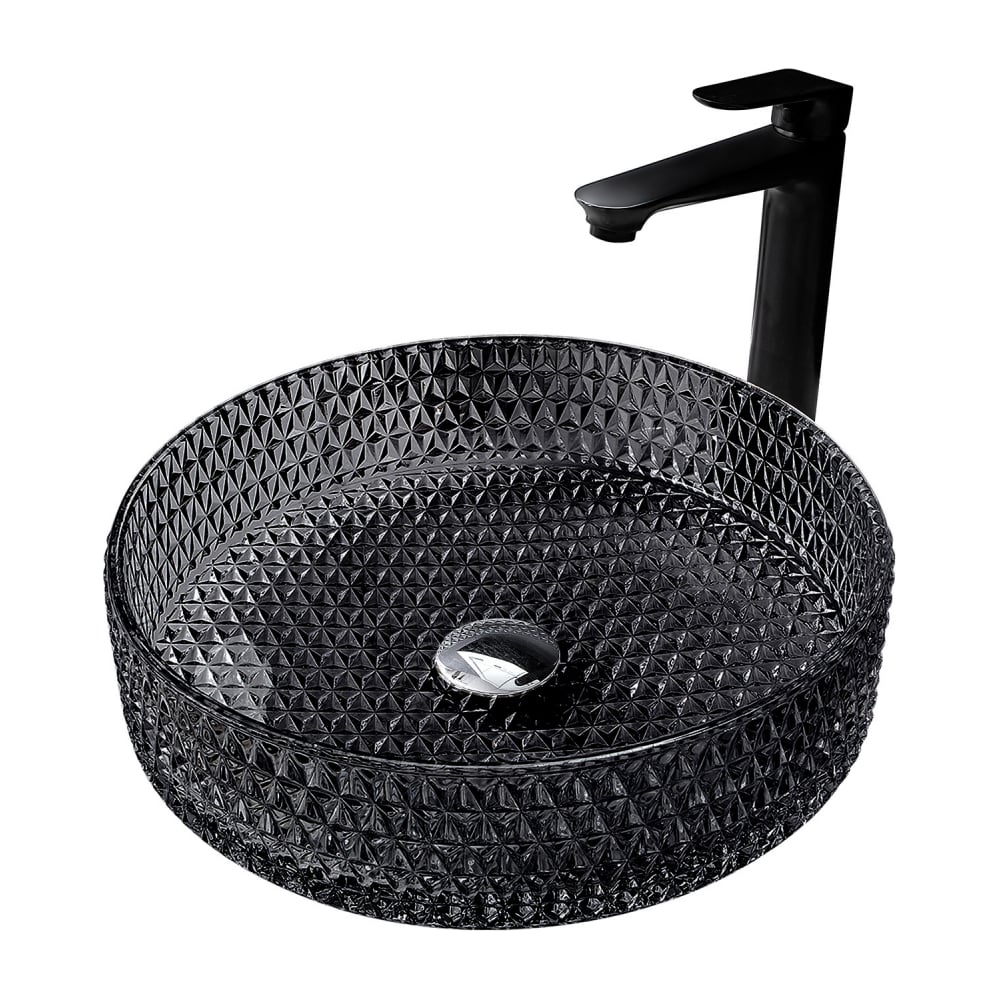 Изображение товара Стеклянная накладная раковина ABBER Glas черная AK2301B современный дизайн