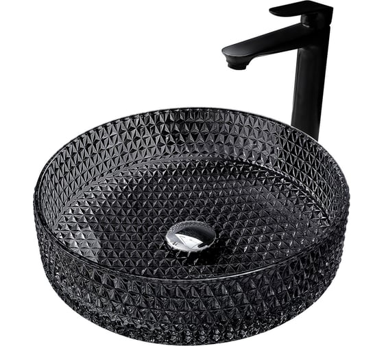 Изображение товара Накладная стеклянная раковина ABBER Glas черная AK2301B