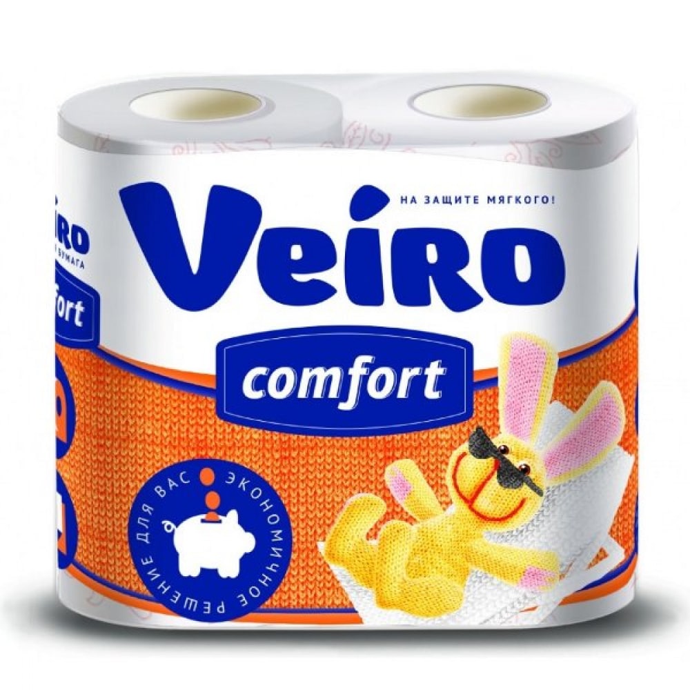 Двухслойная бумага VEIRO туалетная бумага mon rulon влажная детская 50 шт