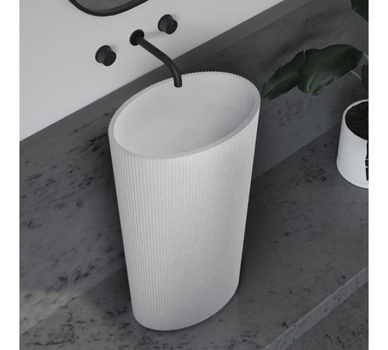 Изображение товара Отдельно стоящая раковина ABBER Stein белая матовая AS2504-H