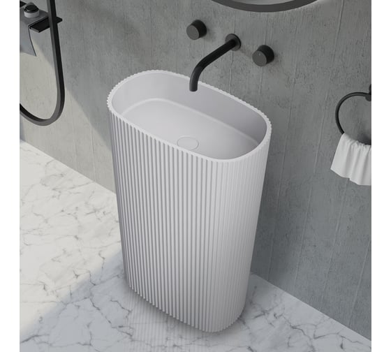 Изображение товара Отдельно стоящая раковина ABBER Stein белая матовая AS2502-H