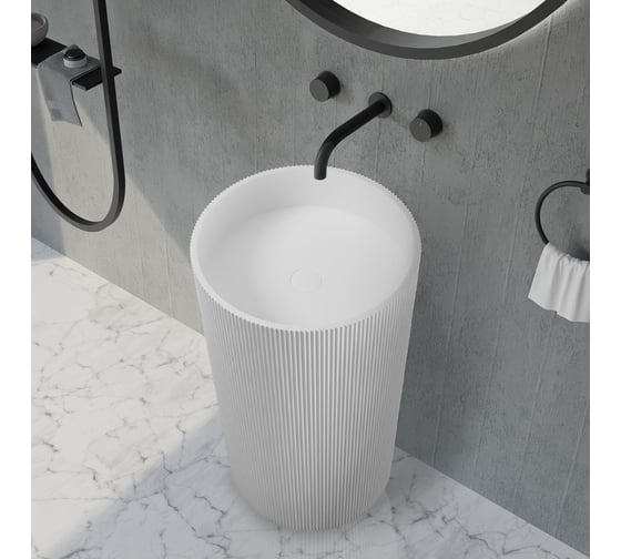 Изображение товара Отдельно стоящая раковина ABBER Stein белая матовая AS2501-H