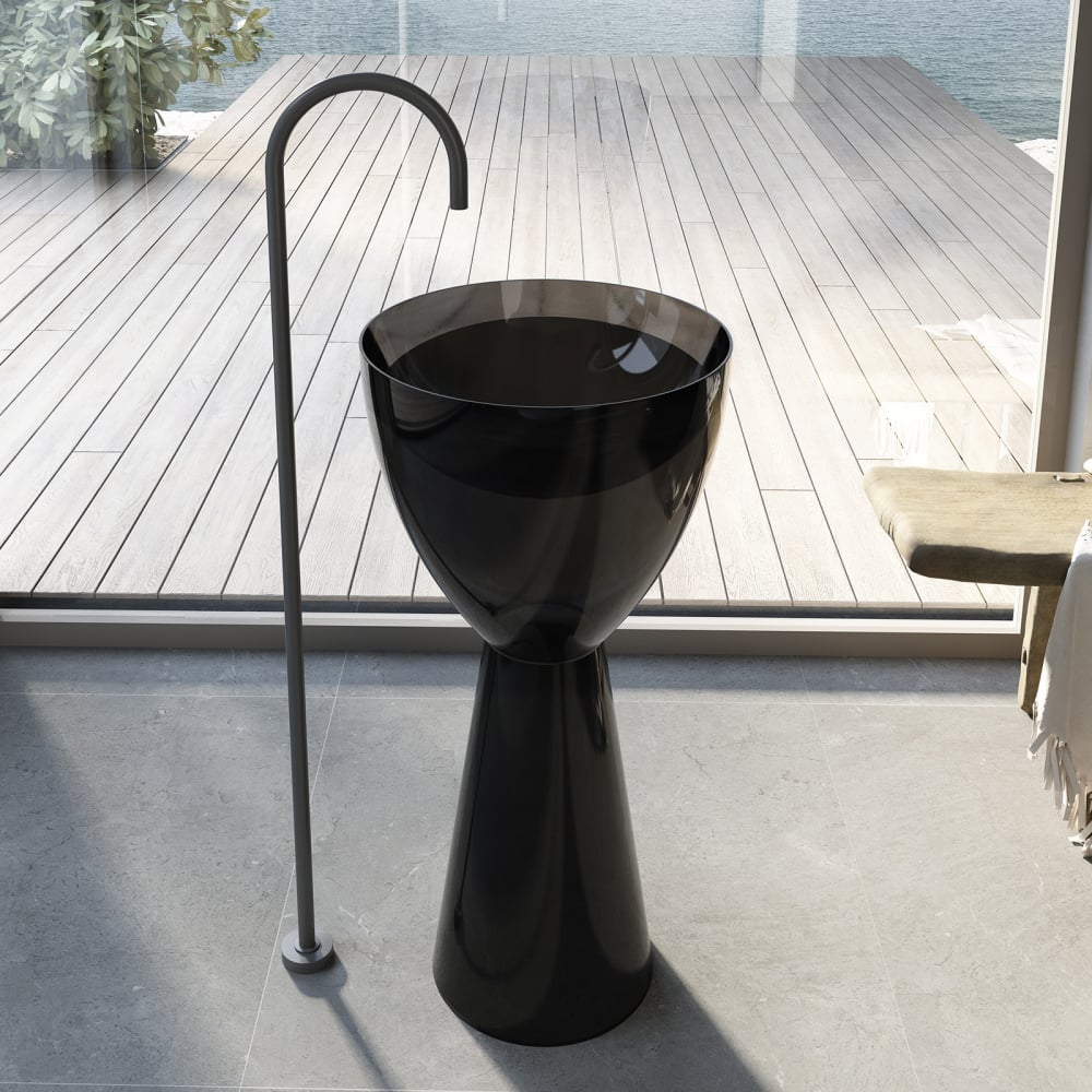 Изображение товара Отдельно стоящая прозрачная раковина ABBER Kristall AT2703Onyx современный дизайн