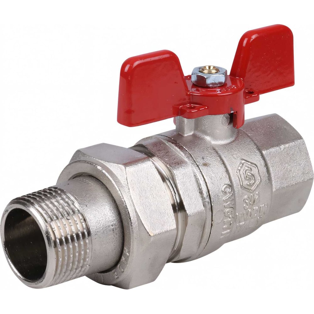 Изображение товара Шаровой полнопроходной кран STOUT с американкой 3/4F-3/4M
