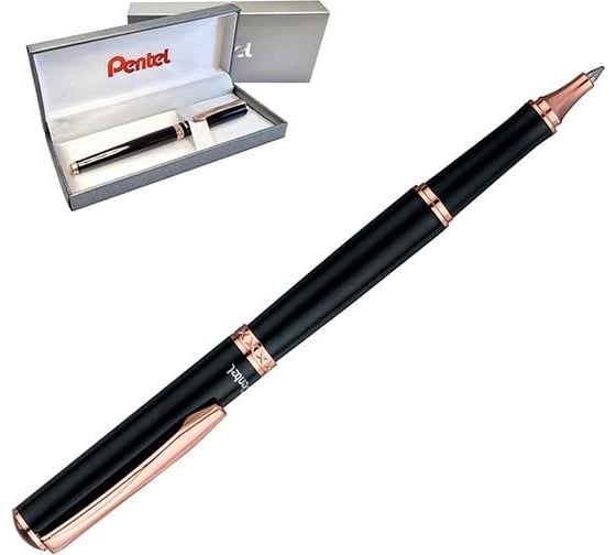 Изображение товара Ручка-роллер Pentel гелевый синий стержень 0.7 мм, в подарочном футляре, диаметр 0.4 мм K611APG-LR7CEBSET 739699