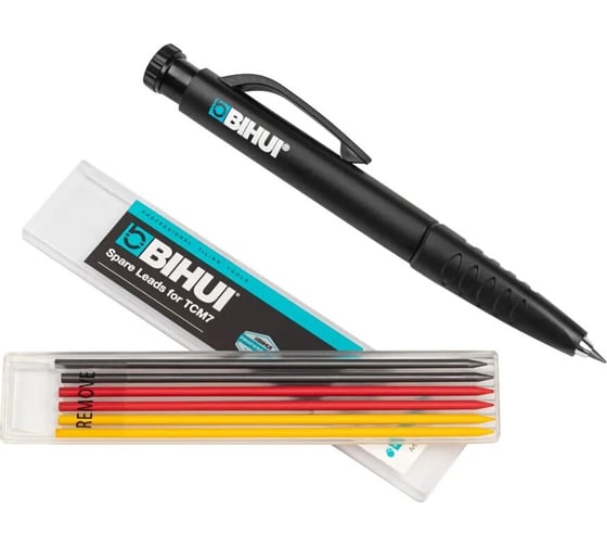 Изображение товара Карандаш BIHUI строительный цанговый, с набором сменных грифелей TCM7