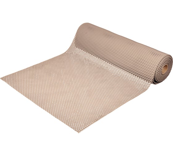 Изображение товара Коврик-дорожка против скольжения VORTEX ШАШКИ ПВХ 4.5 мм, 0.9х10 м, бежевый 24072