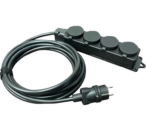 Изображение товара Силовой удлинитель iTOK без земли серии iconnect ПВС 2x1,5 мм, 4 гнезда, ip44, гост, 5 м i-CONNECT-SU-PVS-215-4-44-5