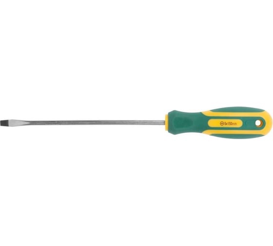 Изображение товара Отвертка FIT Контур CrV сталь, прорезиненная ручка SL5x150 мм 55203
