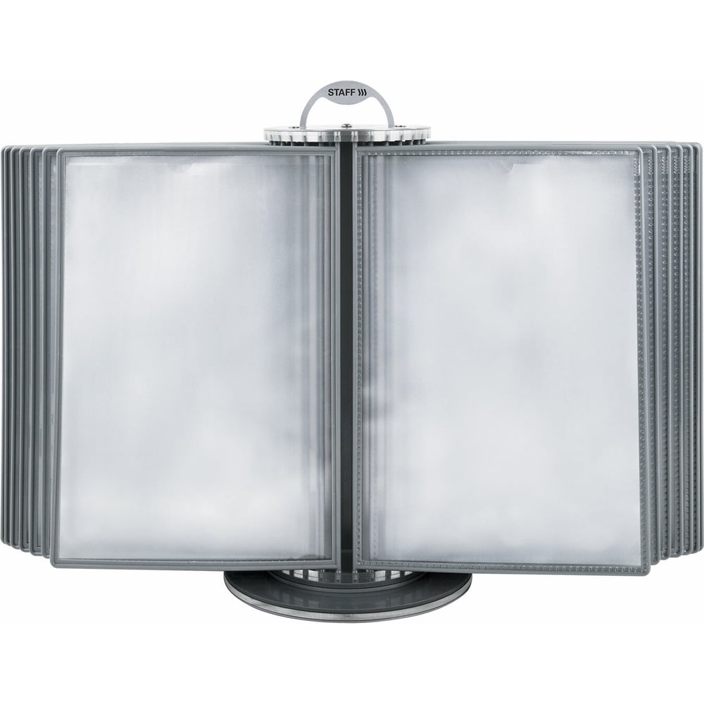 Изображение товара Вращающаяся настольная демосистема Staff с 30 панелями А4 серая