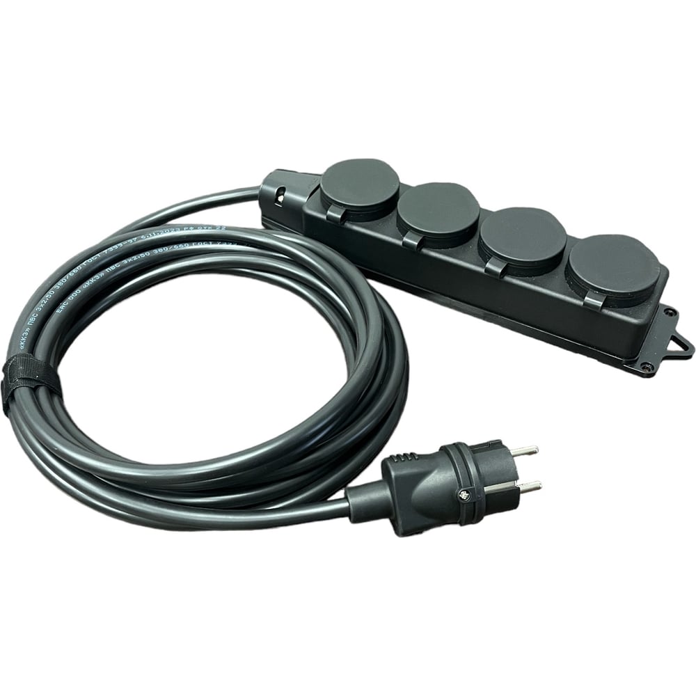 Изображение товара Силовой удлинитель iTOK с заземлением 4 гнезда 7 м IP44 ПВС 3x2,5 мм