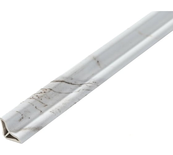 Изображение товара Напольный (потолочный) угловой плинтус GOODWAY 2400x28x15 мм, мрамор миконос, CM GWG-05