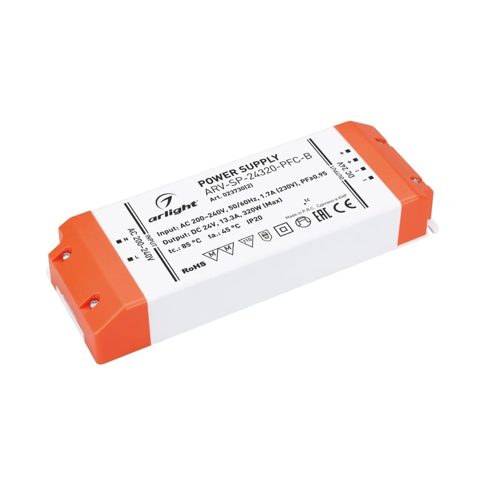 Изображение товара Блок питания для светодиодов Arlight ARV-SP-24320-PFC-B 320 Вт компактный и надежный
