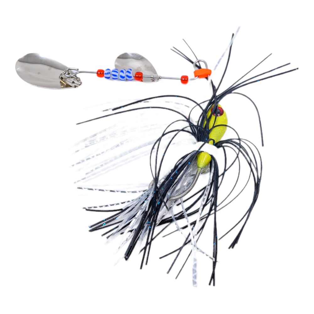 Изображение товара Спиннербейт серебристо-черный хвост 14 г, металлический, крючок одинарный