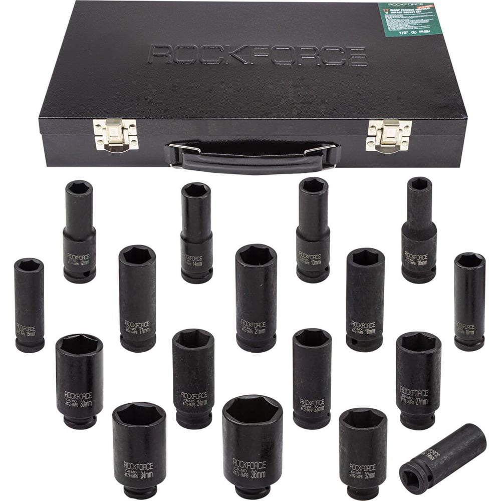 Изображение товара Набор головок ударных 17 предметов Rockforce RF-4172-5MPB 1/2 дюйма в кейсе