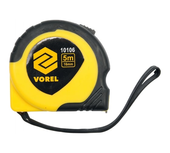 Изображение товара Рулетка VOREL 5м х 16мм обрезиненный корпус 10106