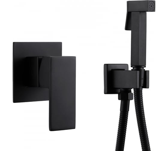 Изображение товара Смеситель с гигиеническим душем ABBER Daheim черный матовый AF8225B