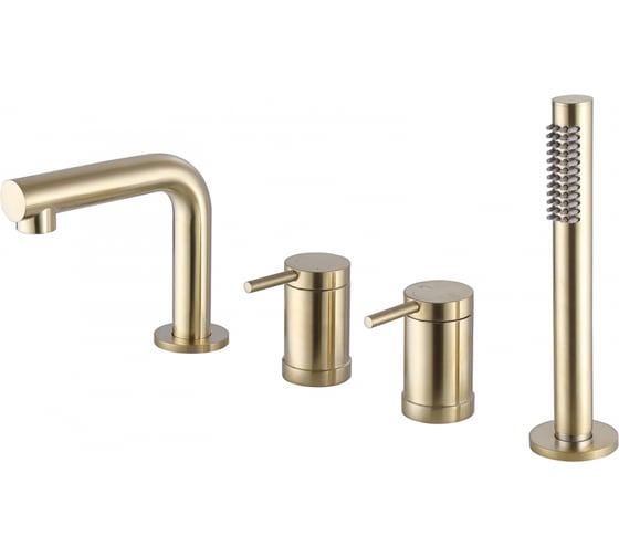 Изображение товара Смеситель на борт ванны ABBER Emotion золото матовое AF8813G