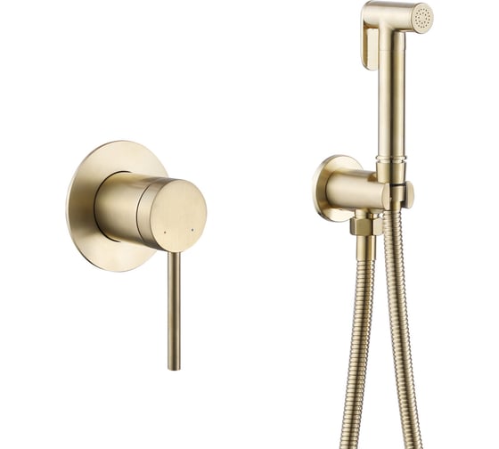 Изображение товара Смеситель с гигиеническим душем ABBER Emotion золото матовое AF8825G