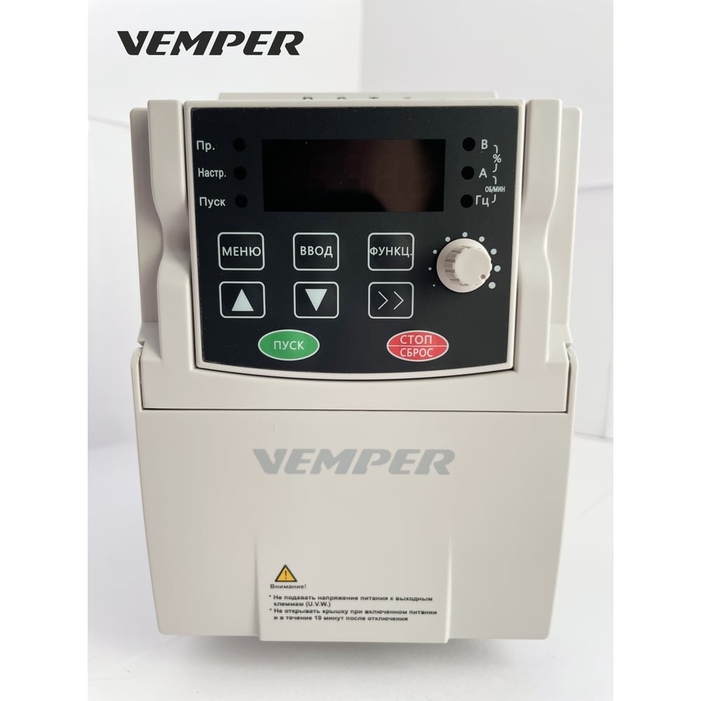 Частотный преобразователь VEMPER 0,75 кВт VR100-0075S2B (220В) 13917