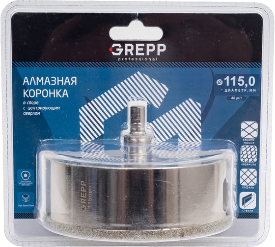 Изображение товара Коронка алмазная сверлильная для стекла мрамора керамогранита кафеля 102 мм Ladina 403-0115