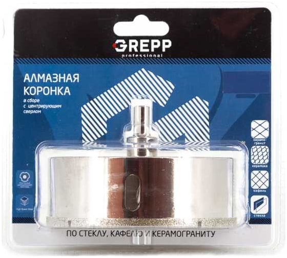 Изображение товара Коронка алмазная сверлильная для стекла мрамора керамогранита кафеля 90 мм Ladina 403-0090