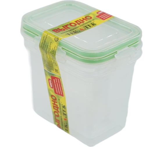 Изображение товара Набор пищевых контейнеров Тек-А-Тек прямоугольный ECONOM SE H15-02 из 2 шт. по 1 л SE-H15-02