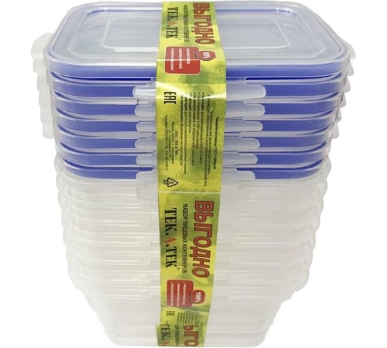 Изображение товара Набор пищевых контейнеров Тек-А-Тек прямоугольный ECONOM SE H14-07 из 7 шт. по 500 мл SE-H14-07