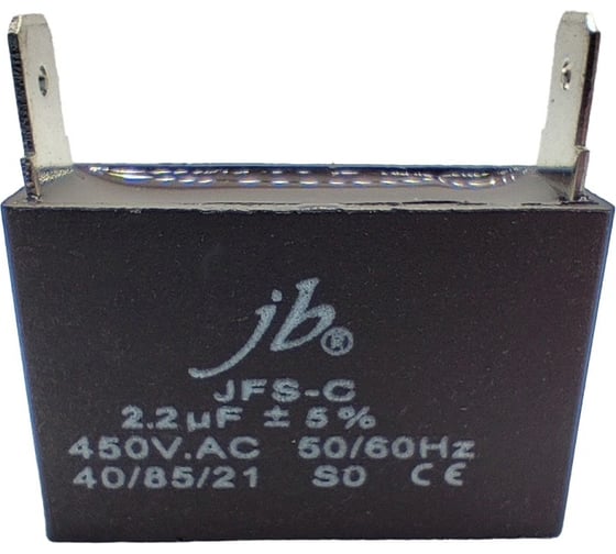 Изображение товара Пусковой конденсатор JB Capacitors 2.2мкФ, 450В, 38х15х25, JFS-C (CBB61) (клеммы) JFSCA6225J000000B-168