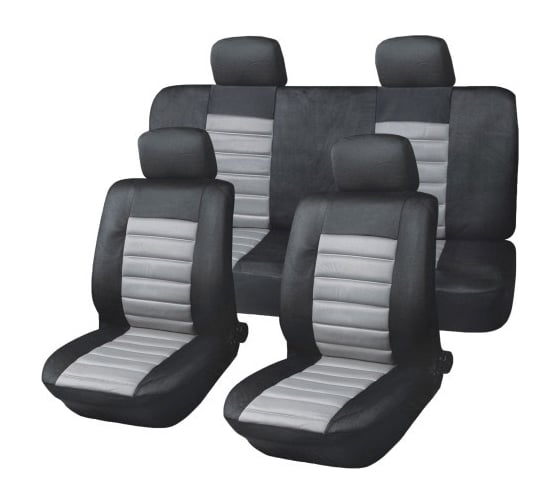Изображение товара Чехлы на сиденья SKYWAY Forward-9 полиэстер/сетка, 11 предметов, черно/серый S01301020