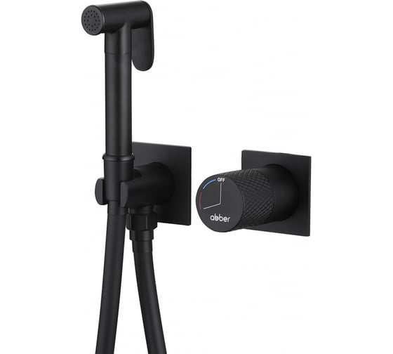 Изображение товара Смеситель с гигиеническим душем ABBER Rund черный матовый AF8725B